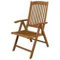 Heat Wave Avalonin Folding Multi-Position Deck Chair w-arms- Oiled Finish HE2688554